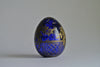 Russian Faberge Cobalt Blue Cut Glass Egg