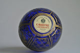 Russian Faberge Cobalt Blue Cut Glass Egg