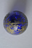 Russian Faberge Cobalt Blue Cut Glass Egg