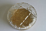 Cut Crystal Hand Painted Enamel & Brass Powder Bowl