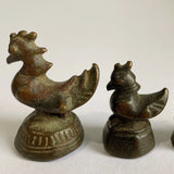 Set of 8 Burmese Antique Bronze Opium Weights - Brahmani Duck - 18th Century.