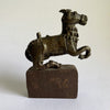 Antique Bronze Archaic Horse Sculpture on Wood