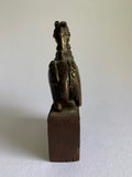 Antique Bronze Archaic Horse Sculpture on Wood