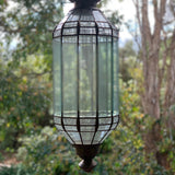 Bevelled Glass and Brass Framed Pendant