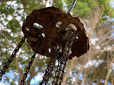 Bevelled Glass and Brass Framed Pendant
