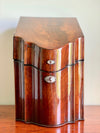 George III Flame Mahogany Serpentine Fronted Knife / Stationery Box c.1780.