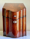 George III Flame Mahogany Serpentine Fronted Knife / Stationery Box c.1780.