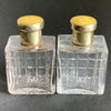 Pair of Perfume Bottles AC Birmingham c. 1935 Guilloche Tops