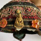 Antique Chinese Embroidered Silk Ceremonial Hat