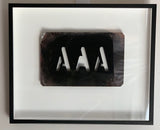 A Vintage Framed Riverina Wool Bale Stencil