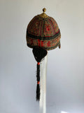 Antique Chinese Embroidered Silk Ceremonial Hat