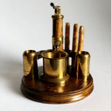 Antique Brass & Oak Cigar Compendium