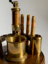 Antique Brass & Oak Cigar Compendium