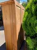 Late 19th Century Large Antique French Solid Pine Armoire Wardrobe