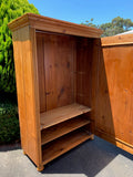 Late 19th Century Large Antique French Solid Pine Armoire Wardrobe
