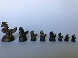 Set of 8 Burmese Antique Bronze Opium Weights - Brahmani Duck - 18th Century.