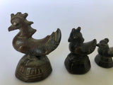 Set of 8 Burmese Antique Bronze Opium Weights - Brahmani Duck - 18th Century.
