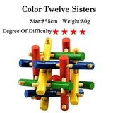 IQ Brain Teaser 3D Wooden Interlocking Burr Puzzles