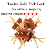IQ Brain Teaser 3D Wooden Interlocking Burr Puzzles