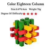 IQ Brain Teaser 3D Wooden Interlocking Burr Puzzles