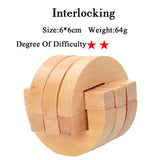 IQ Brain Teaser 3D Wooden Interlocking Burr Puzzles