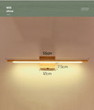 Nordic 55cm Solid wood LED mirror wall lamps for bathroom dresser home decoration бра for bedside bedroom wall Light with switch