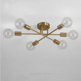 DARHYN Modern chandelier Sputnik lamps semi-embedded ceiling lamp brushed antique gold lighting 6 lights Nordic home decoration